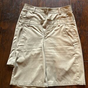 2 pairs of boys underarmour khaki dry fit shorts